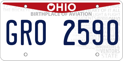 OH license plate GRO2590