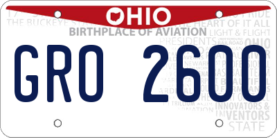 OH license plate GRO2600