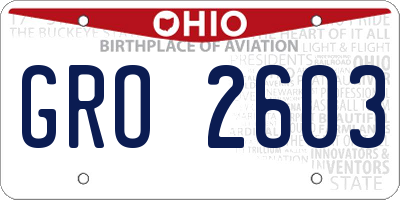 OH license plate GRO2603