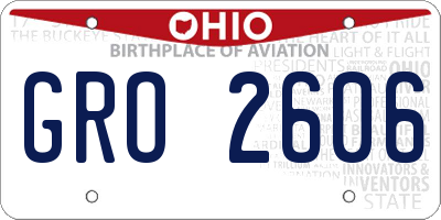 OH license plate GRO2606