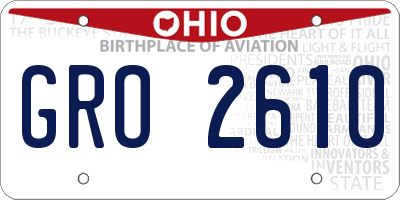 OH license plate GRO2610