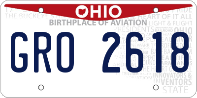 OH license plate GRO2618