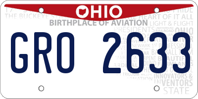 OH license plate GRO2633