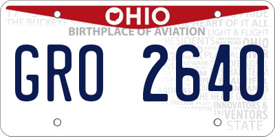 OH license plate GRO2640