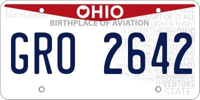 OH license plate GRO2642