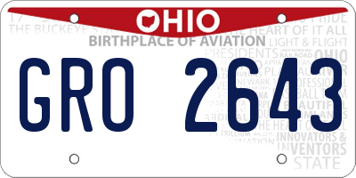 OH license plate GRO2643