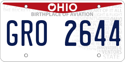 OH license plate GRO2644