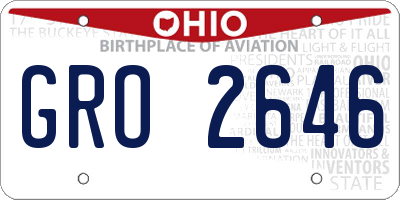 OH license plate GRO2646