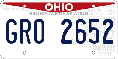 OH license plate GRO2652