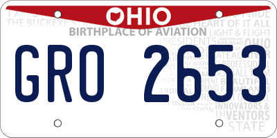 OH license plate GRO2653
