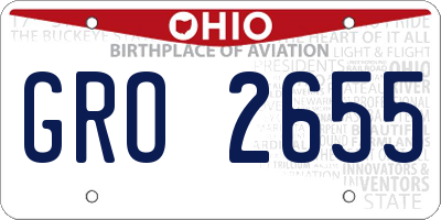 OH license plate GRO2655