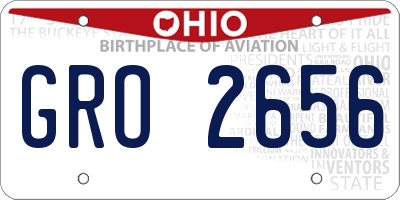 OH license plate GRO2656