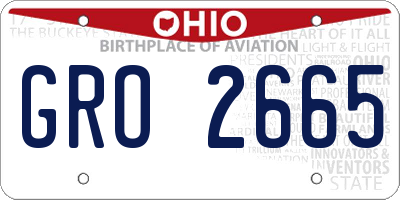 OH license plate GRO2665