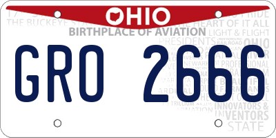 OH license plate GRO2666