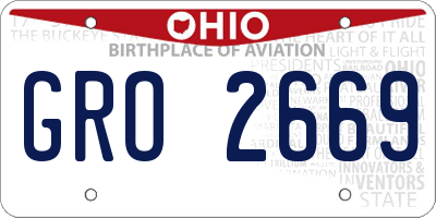 OH license plate GRO2669