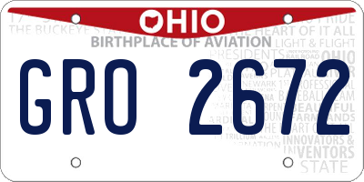 OH license plate GRO2672