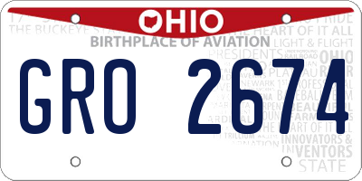 OH license plate GRO2674