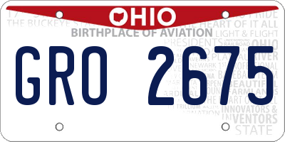 OH license plate GRO2675