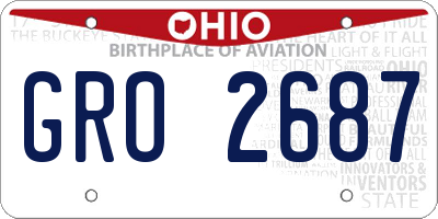 OH license plate GRO2687