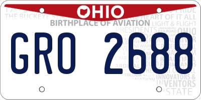 OH license plate GRO2688