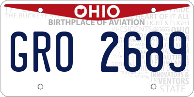 OH license plate GRO2689