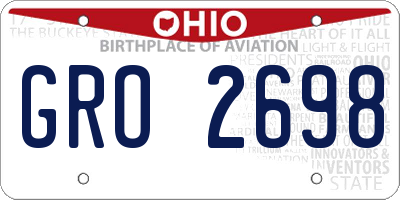 OH license plate GRO2698