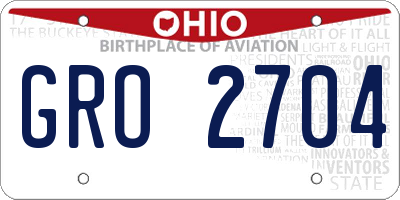 OH license plate GRO2704