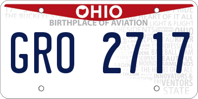 OH license plate GRO2717