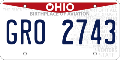 OH license plate GRO2743