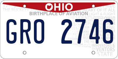 OH license plate GRO2746