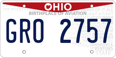 OH license plate GRO2757