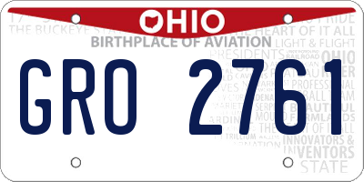 OH license plate GRO2761