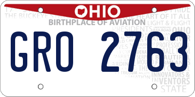 OH license plate GRO2763