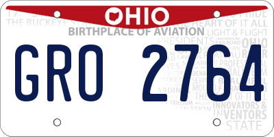 OH license plate GRO2764