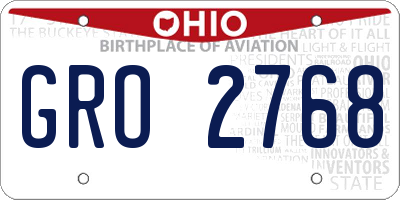 OH license plate GRO2768