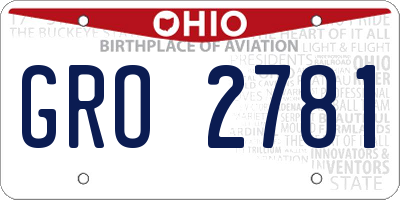 OH license plate GRO2781