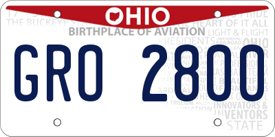 OH license plate GRO2800