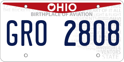OH license plate GRO2808