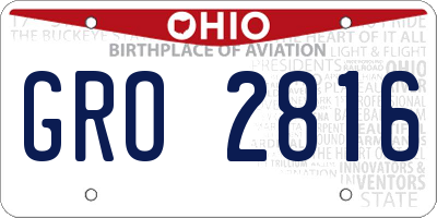 OH license plate GRO2816