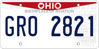 OH license plate GRO2821