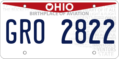 OH license plate GRO2822