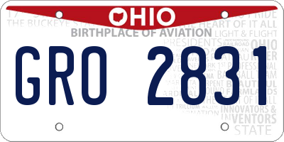 OH license plate GRO2831
