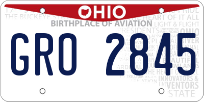 OH license plate GRO2845
