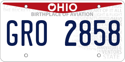 OH license plate GRO2858