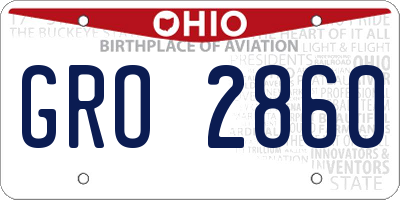 OH license plate GRO2860