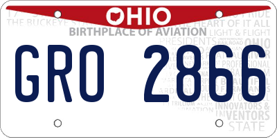 OH license plate GRO2866