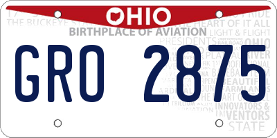 OH license plate GRO2875