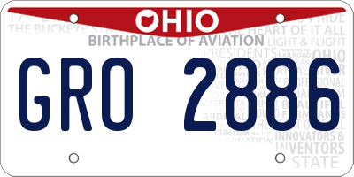 OH license plate GRO2886