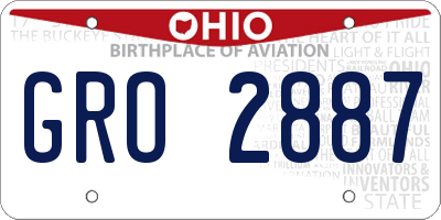 OH license plate GRO2887