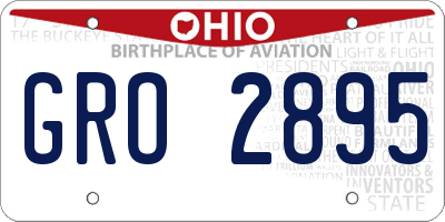 OH license plate GRO2895